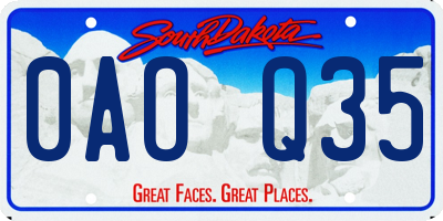 SD license plate 0AOQ35
