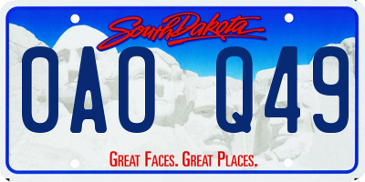 SD license plate 0AOQ49