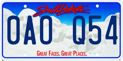 SD license plate 0AOQ54