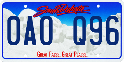 SD license plate 0AOQ96