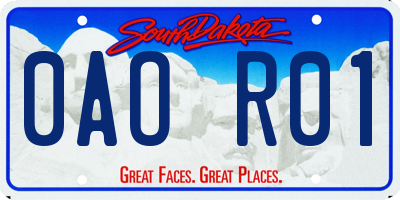 SD license plate 0AOR01