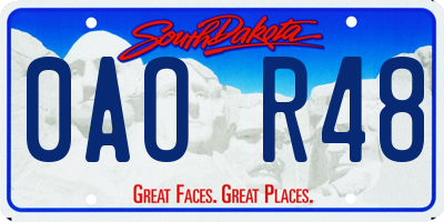 SD license plate 0AOR48