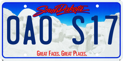 SD license plate 0AOS17