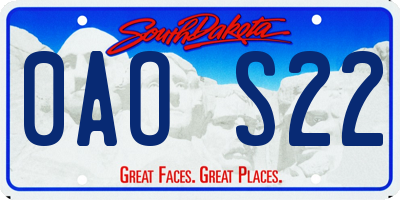 SD license plate 0AOS22