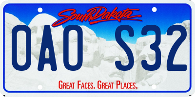 SD license plate 0AOS32