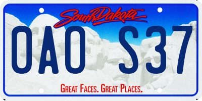 SD license plate 0AOS37