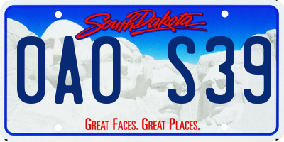 SD license plate 0AOS39