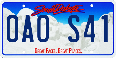SD license plate 0AOS41