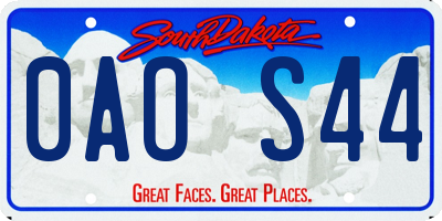 SD license plate 0AOS44