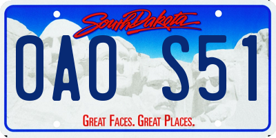 SD license plate 0AOS51