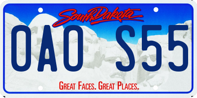 SD license plate 0AOS55