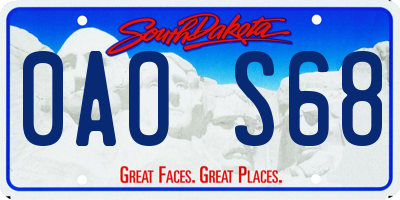 SD license plate 0AOS68
