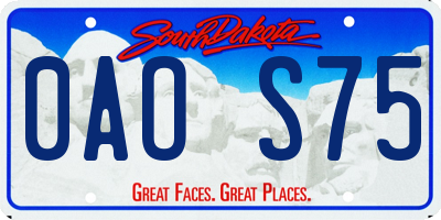 SD license plate 0AOS75