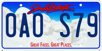 SD license plate 0AOS79