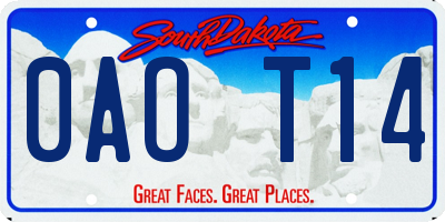 SD license plate 0AOT14