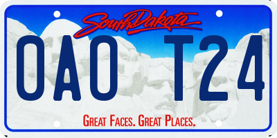 SD license plate 0AOT24