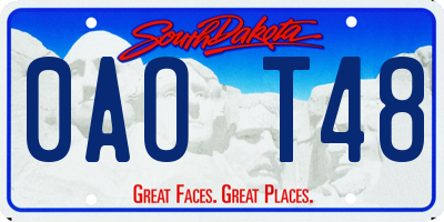 SD license plate 0AOT48