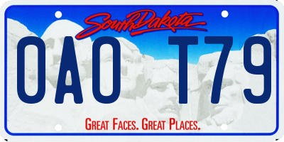 SD license plate 0AOT79