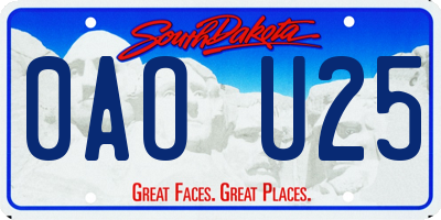 SD license plate 0AOU25