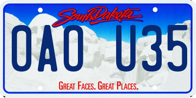 SD license plate 0AOU35