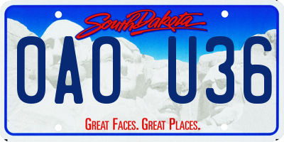 SD license plate 0AOU36