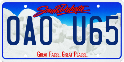 SD license plate 0AOU65