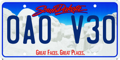 SD license plate 0AOV30