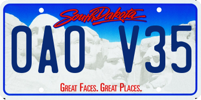 SD license plate 0AOV35