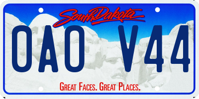 SD license plate 0AOV44