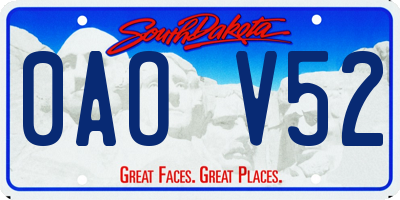 SD license plate 0AOV52