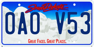 SD license plate 0AOV53