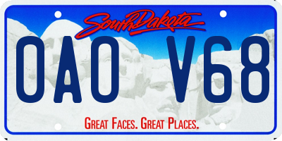 SD license plate 0AOV68