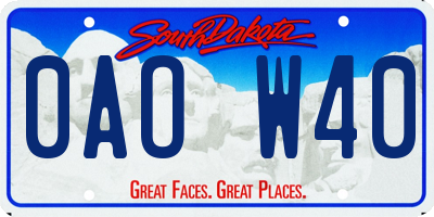 SD license plate 0AOW40