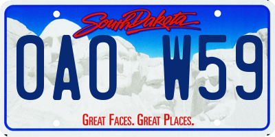 SD license plate 0AOW59