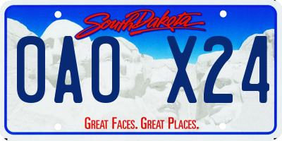SD license plate 0AOX24