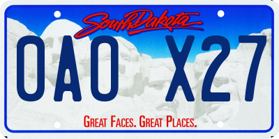 SD license plate 0AOX27