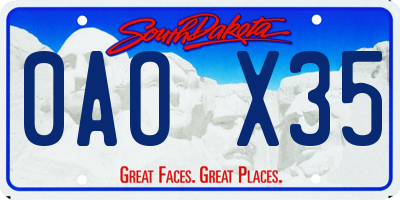 SD license plate 0AOX35