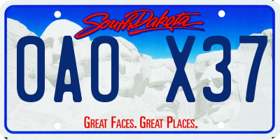 SD license plate 0AOX37