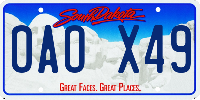 SD license plate 0AOX49
