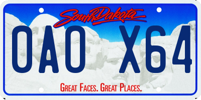 SD license plate 0AOX64