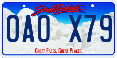 SD license plate 0AOX79