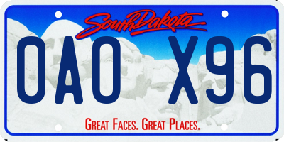SD license plate 0AOX96