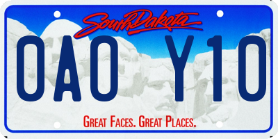 SD license plate 0AOY10