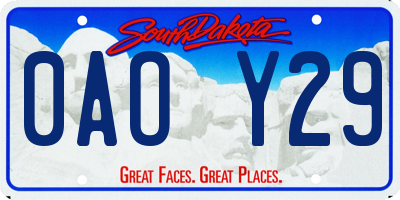 SD license plate 0AOY29