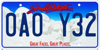 SD license plate 0AOY32