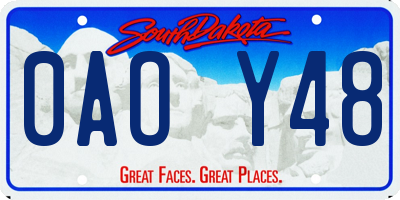 SD license plate 0AOY48