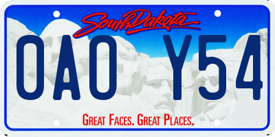 SD license plate 0AOY54