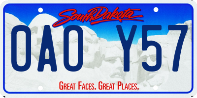 SD license plate 0AOY57