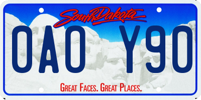 SD license plate 0AOY90