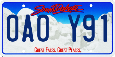 SD license plate 0AOY91